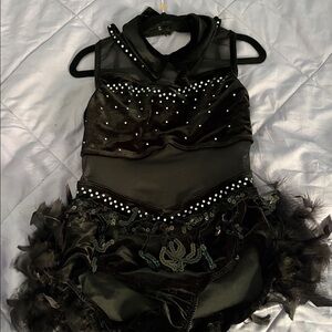 Weissman Black Dress with Rhinestone Accents